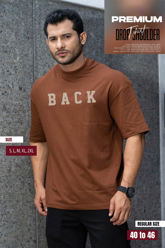 Drop Shoulder Print T-Shirt - Back Design