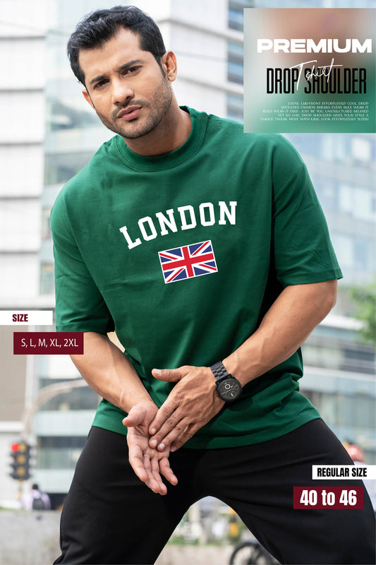 Drop Shoulder Print T-Shirt - London Design