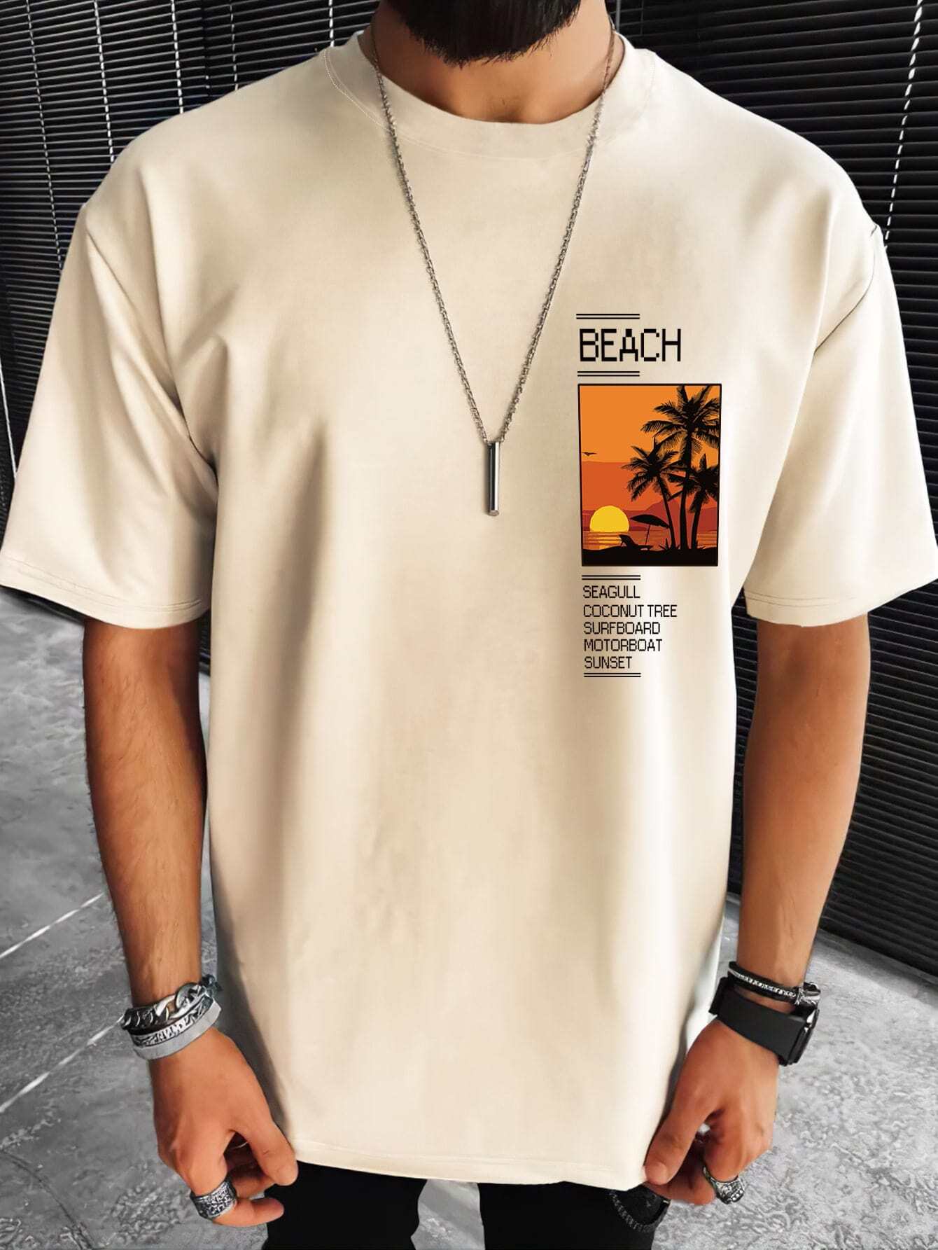 Drop Shoulder Print T-Shirt - Scenario