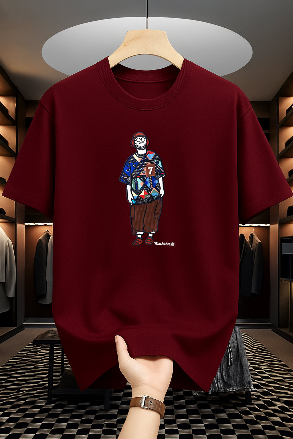 Drop Shoulder Print T-Shirt - Makuta Design