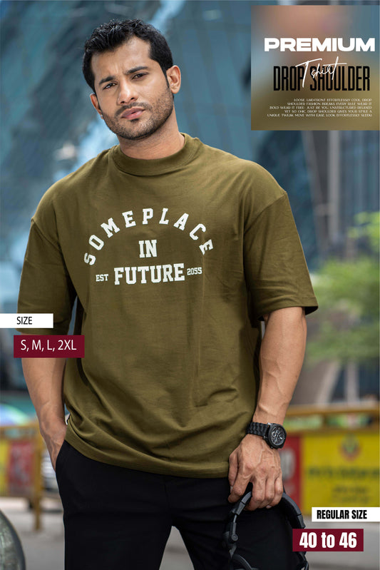 Drop Shoulder Print T-Shirt - Someplace Design