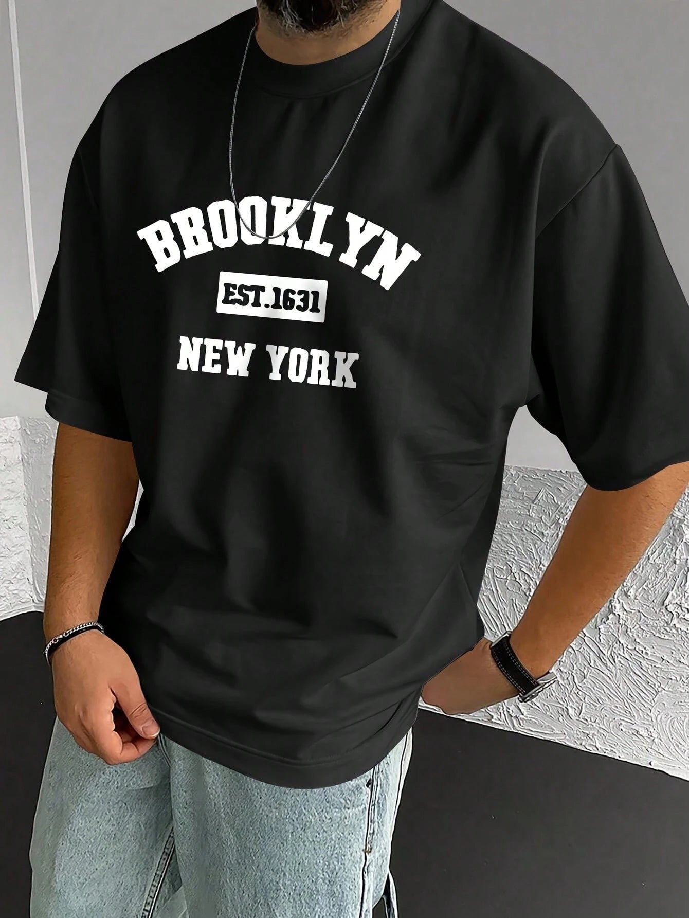 Drop Shoulder Print T-Shirt - Brooklyn