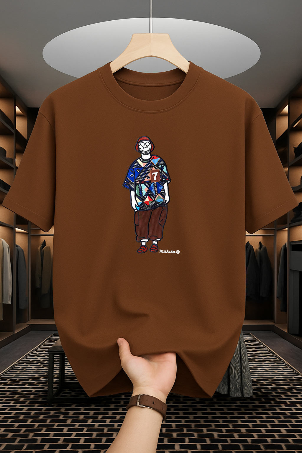 Drop Shoulder Print T-Shirt - Makuta Design