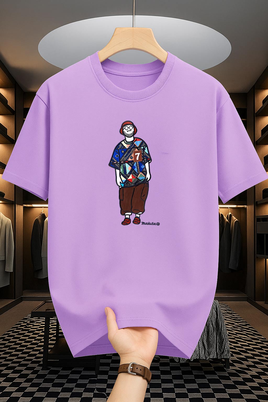 Drop Shoulder Print T-Shirt - Makuta Design