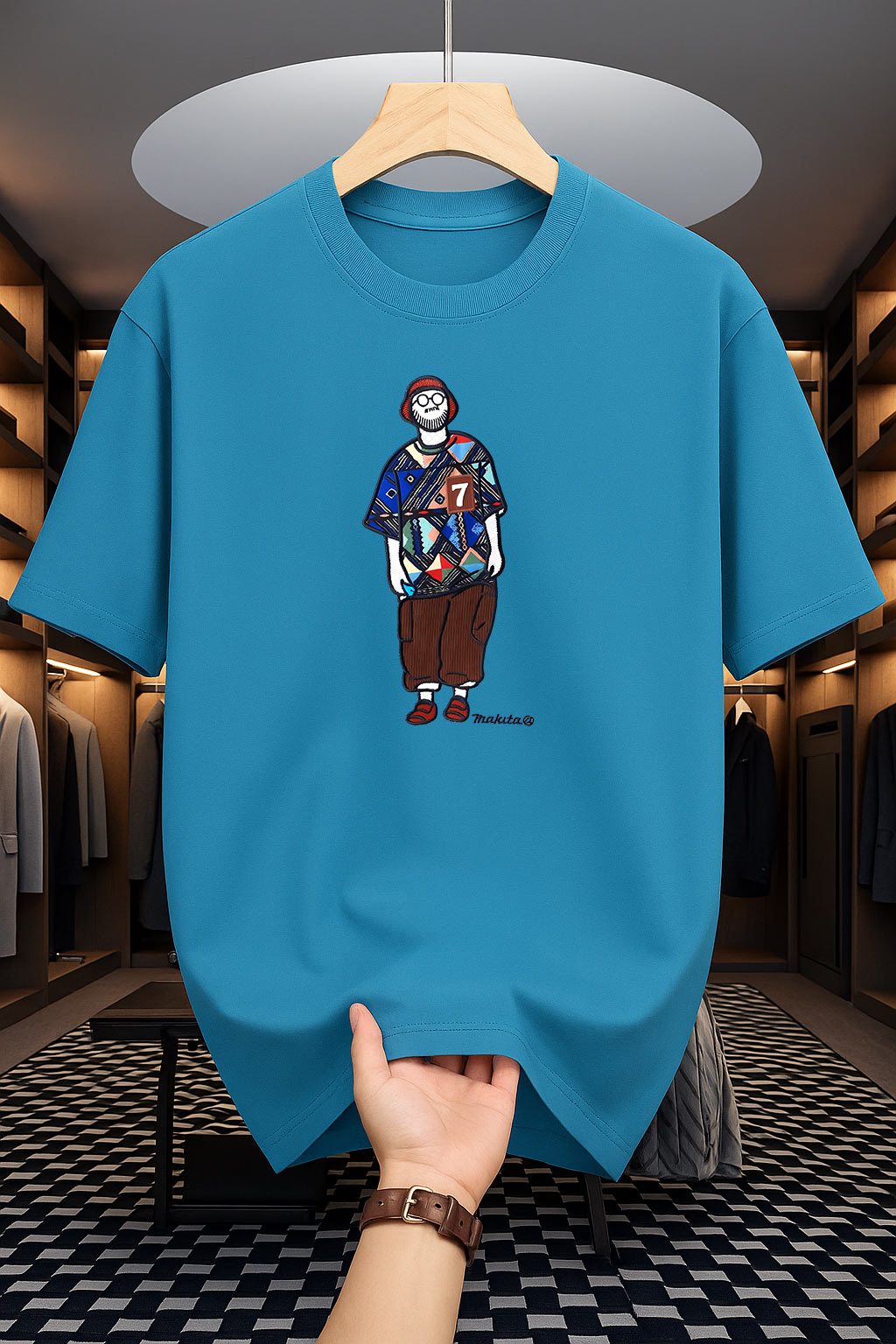 Drop Shoulder Print T-Shirt - Makuta Design