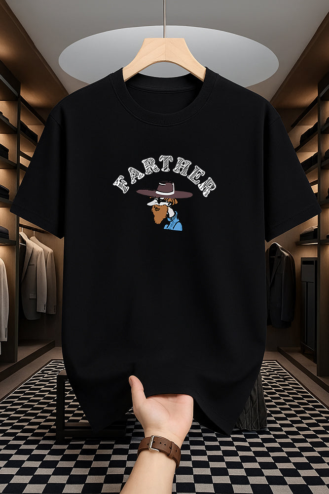 Drop Shoulder Print T-Shirt - Farther Design