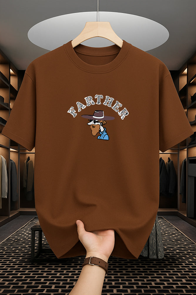 Drop Shoulder Print T-Shirt - Farther Design