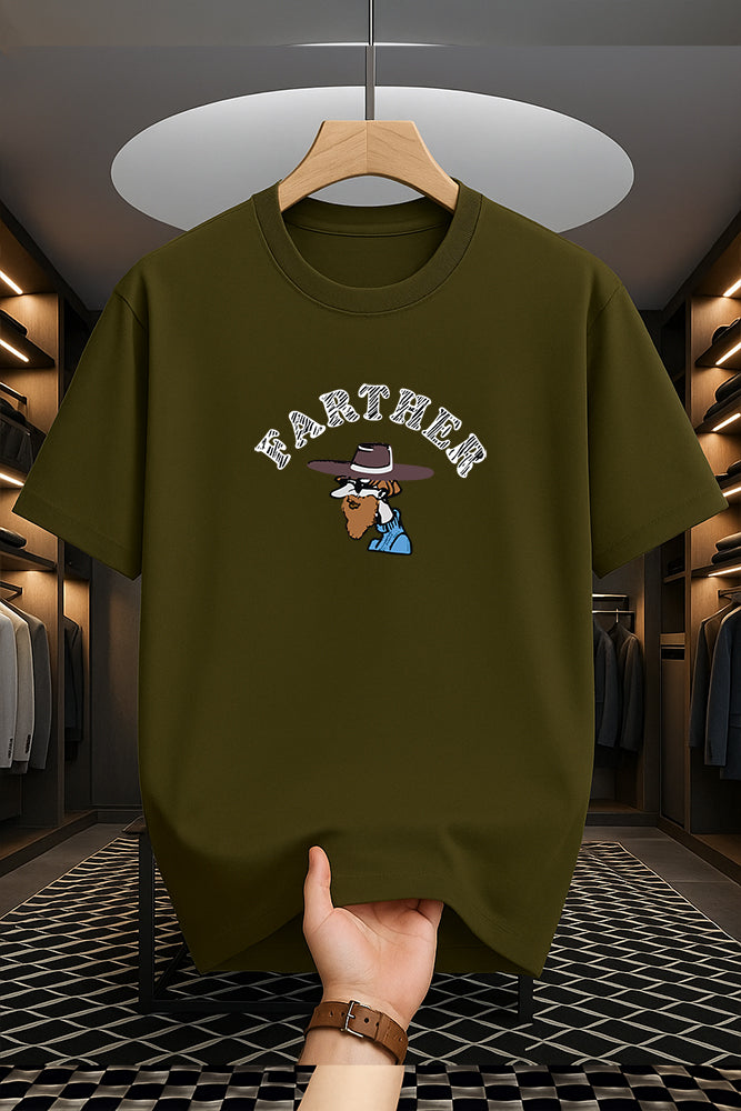 Drop Shoulder Print T-Shirt - Farther Design