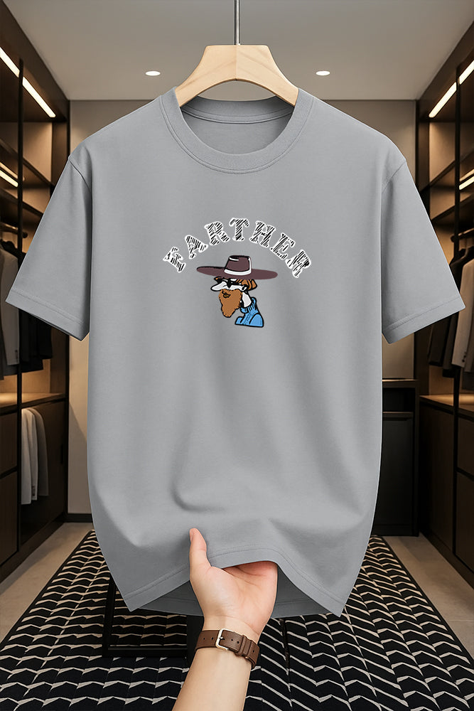 Drop Shoulder Print T-Shirt - Farther Design