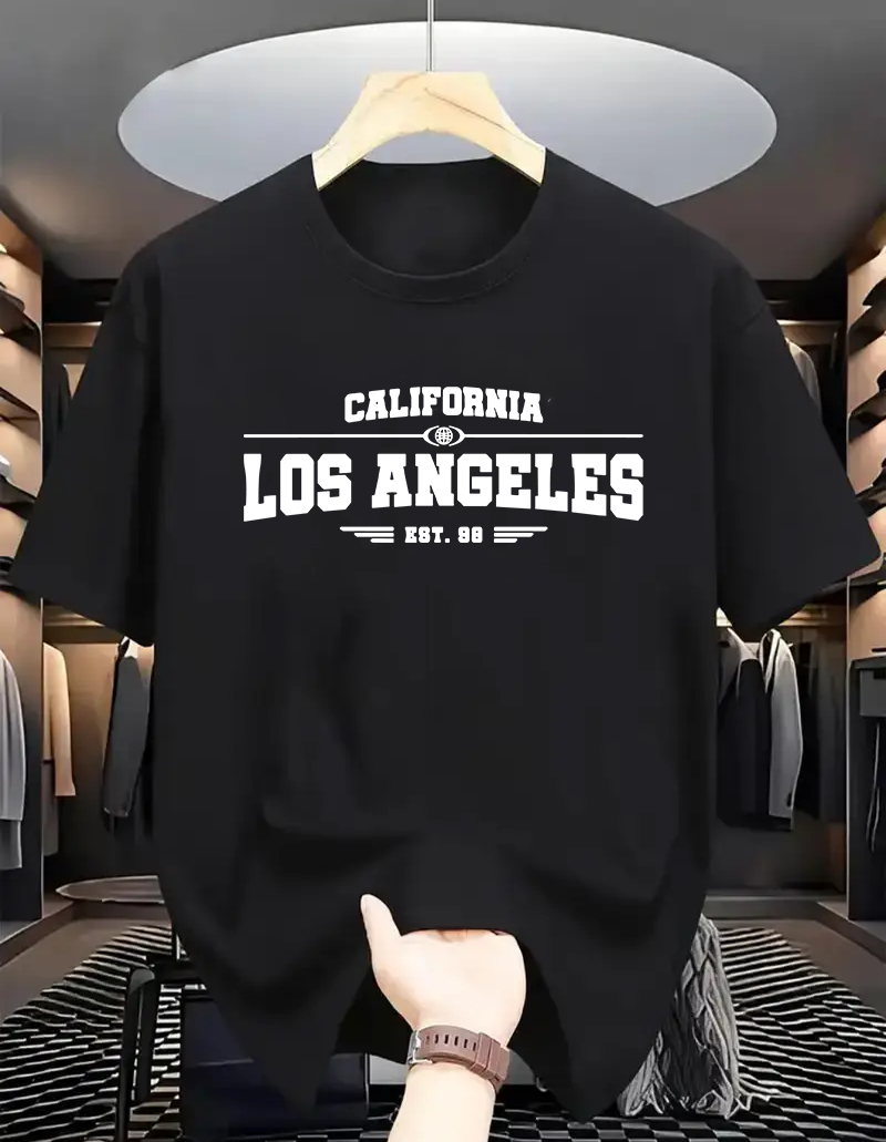 Drop Shoulder Print T-Shirt - Los Angeles