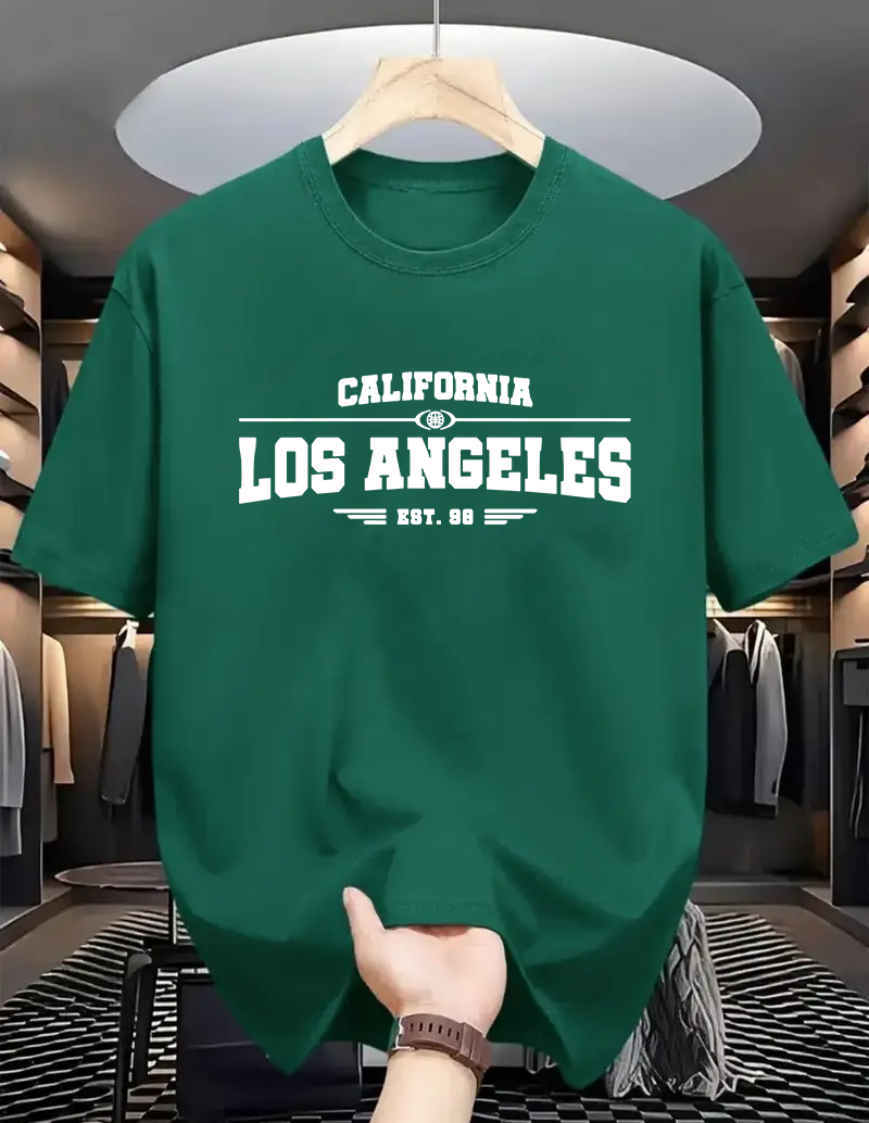 Drop Shoulder Print T-Shirt - Los Angeles