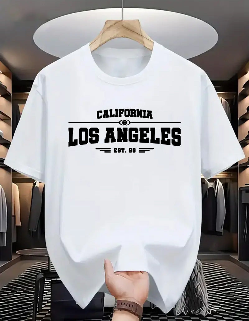 Drop Shoulder Print T-Shirt - Los Angeles