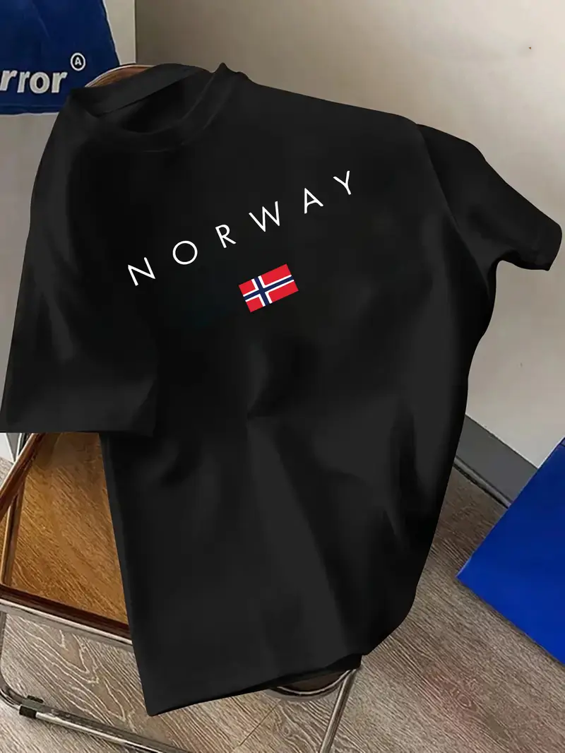 Drop Shoulder Print T-Shirt - Norway