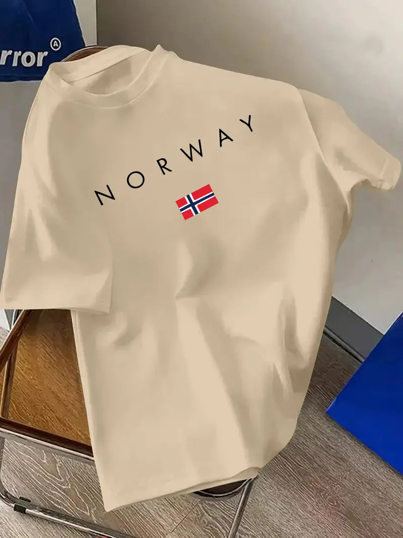 Drop Shoulder Print T-Shirt - Norway