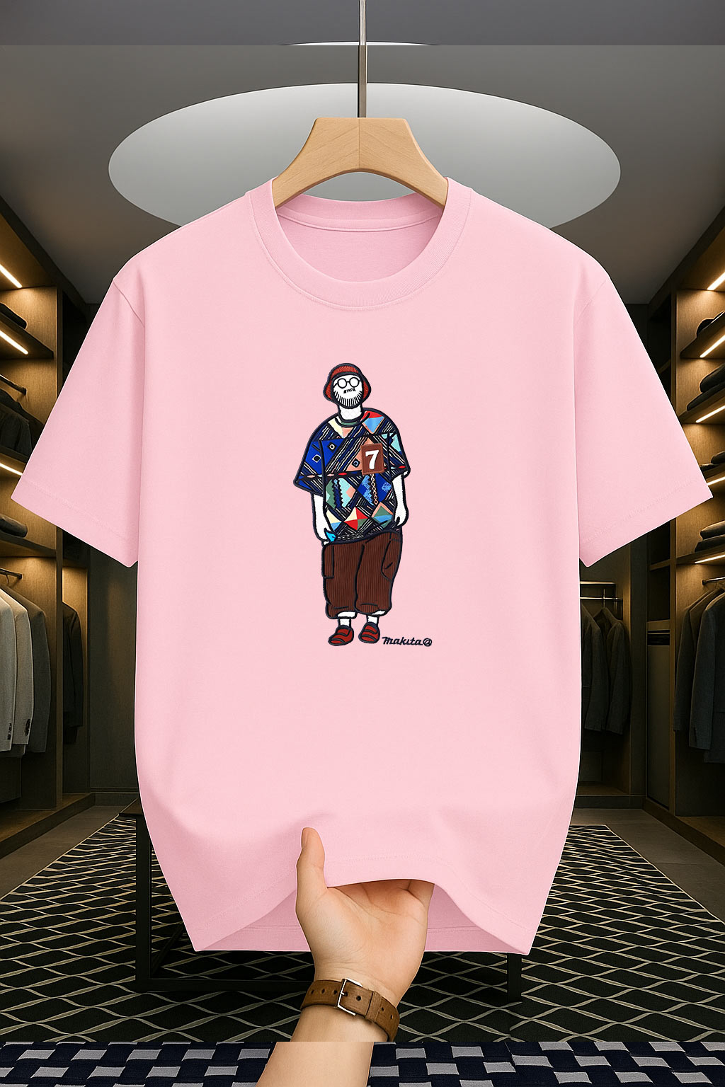 Drop Shoulder Print T-Shirt - Makuta Design